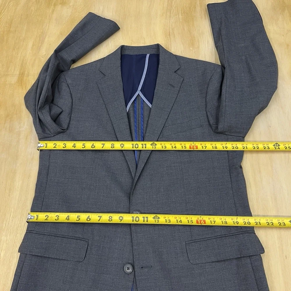 Cole Haan Suit Mens 42L Long Slim Fit Pants 35x29 Wool Stretch Charcoal